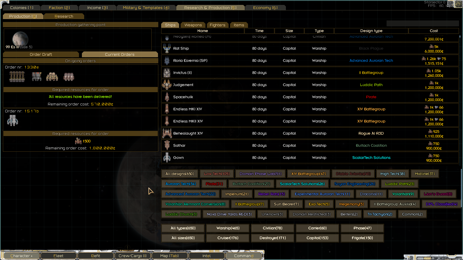 New Production UI - List of Current Orders